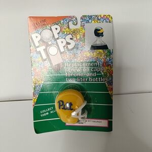 Vintage 1080s Pitt Panthers Gold Helmet Soda Bottle Cap Topper NCAA Football FUN